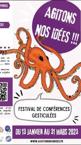 Flyer Programme 2023 - Festival de conférences gesticulées "Agitons nos idées !!!"